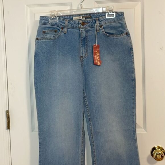 St John’s Bay Stretch Flare Blue Jeans, 6 - Picture 2 of 6